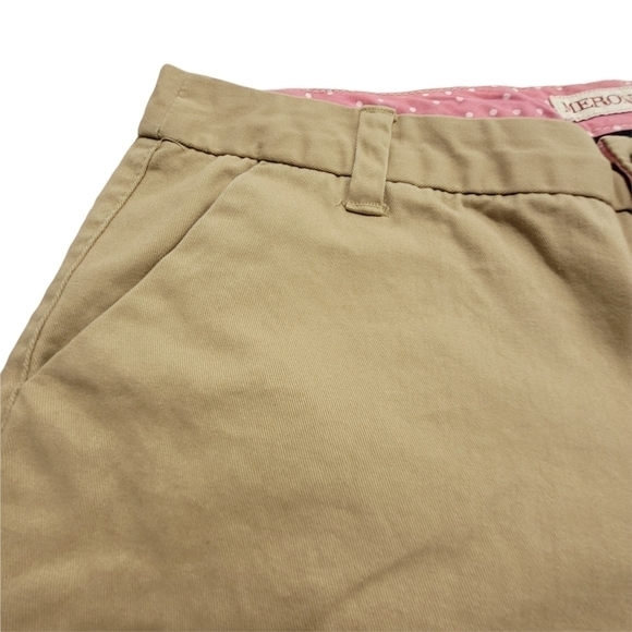 Soft Cotton Mid Rise Neutral Shorts Flat Front Chino  SZ 6 - Picture 6 of 7